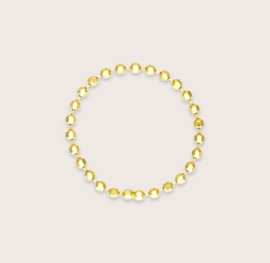 Top view of 14k Gold Ball Chain Ring