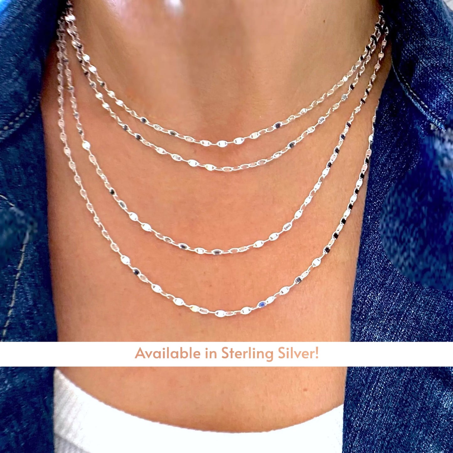 Gold Mirror Valentino Chain Necklace