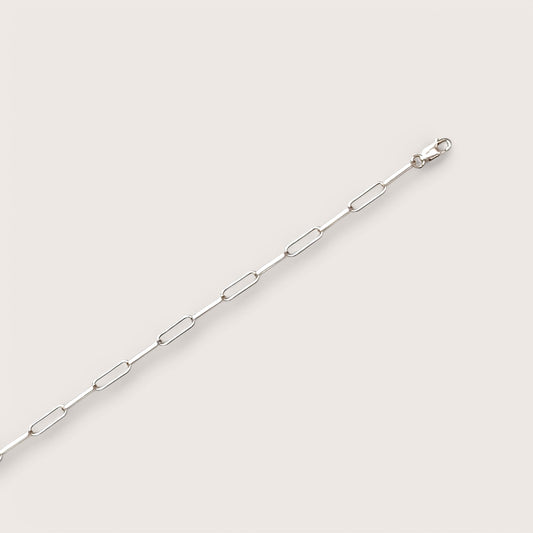 Sterling Silver Paperclip Chain Bracelet - 12mm