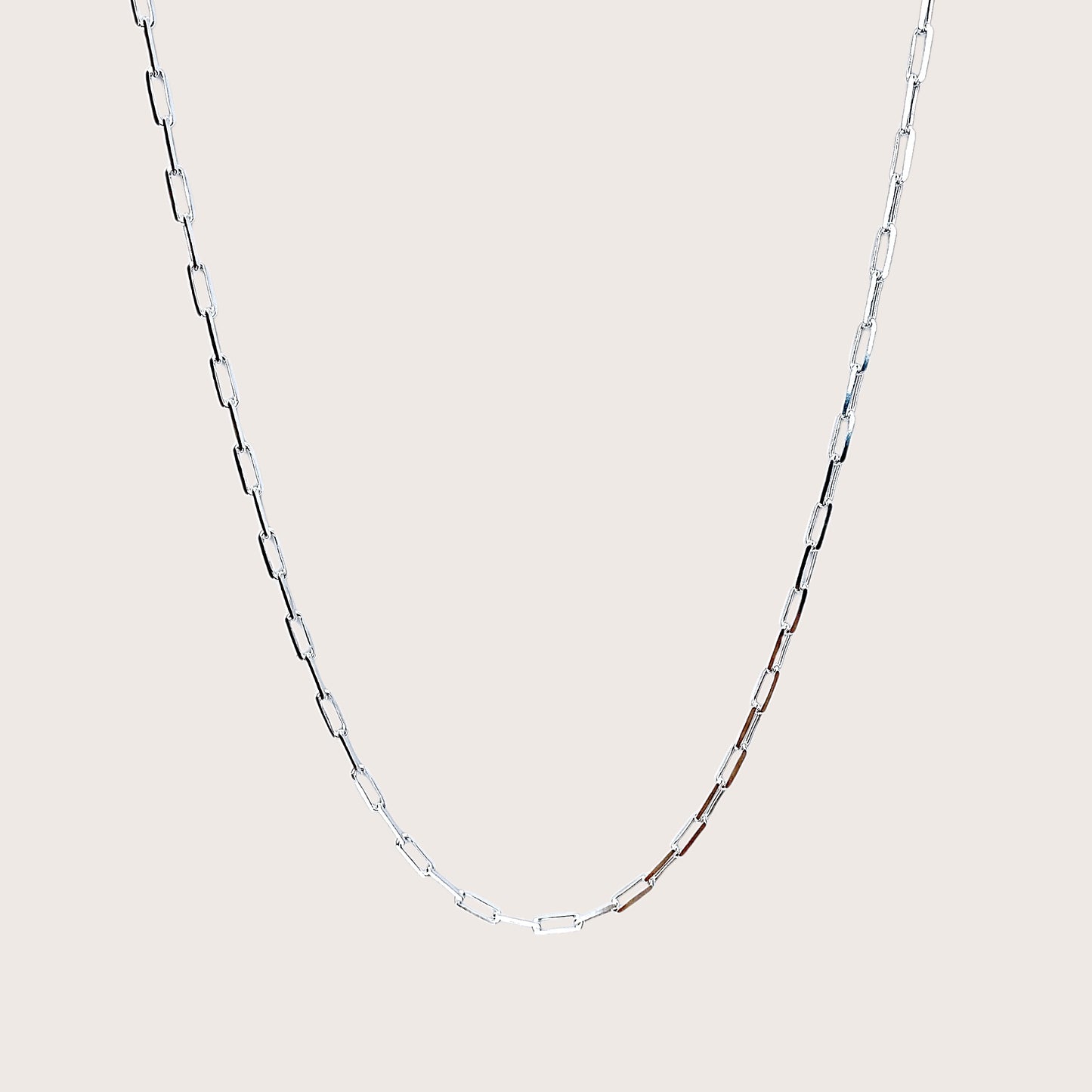 Sterling Silver Paperclip Chain Necklaces- Mini, Small, Medium & Large Link Widths