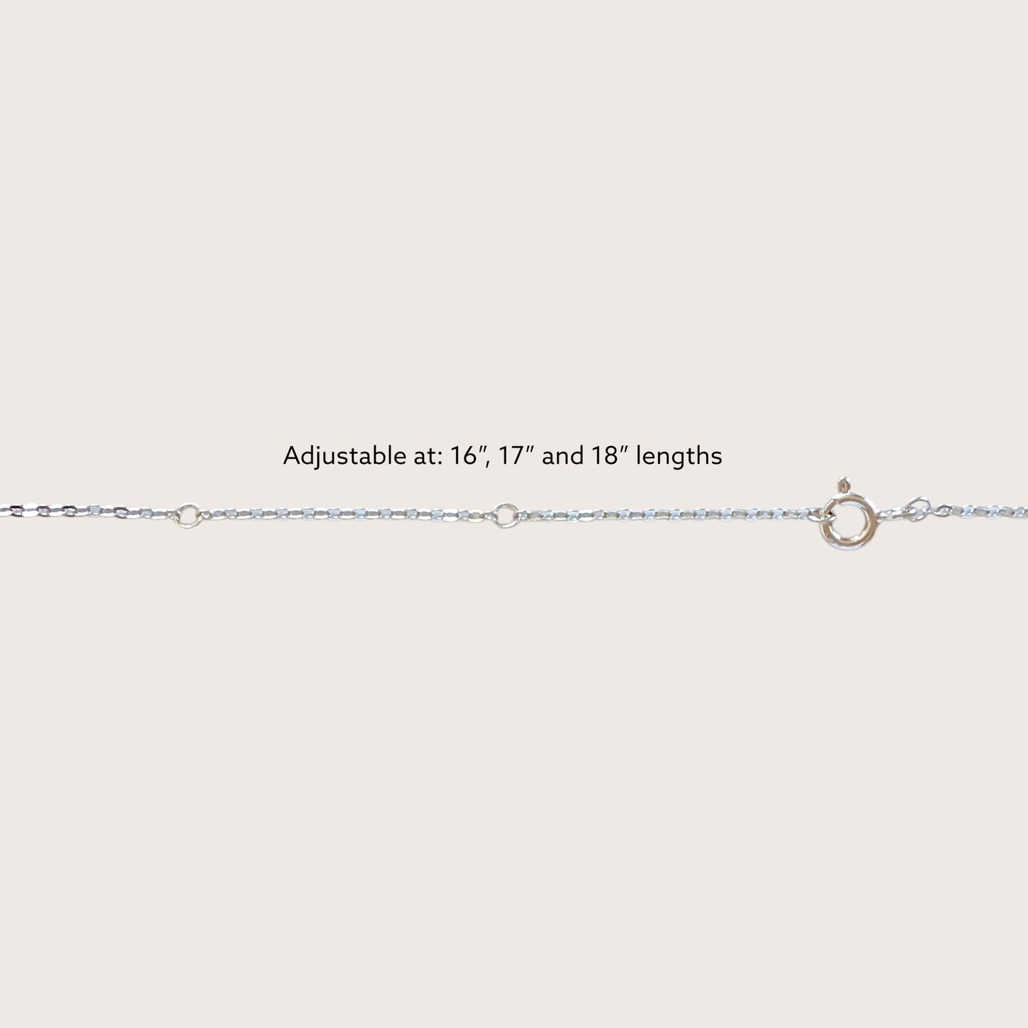 Adjustable 16–18 inch sterling silver chain