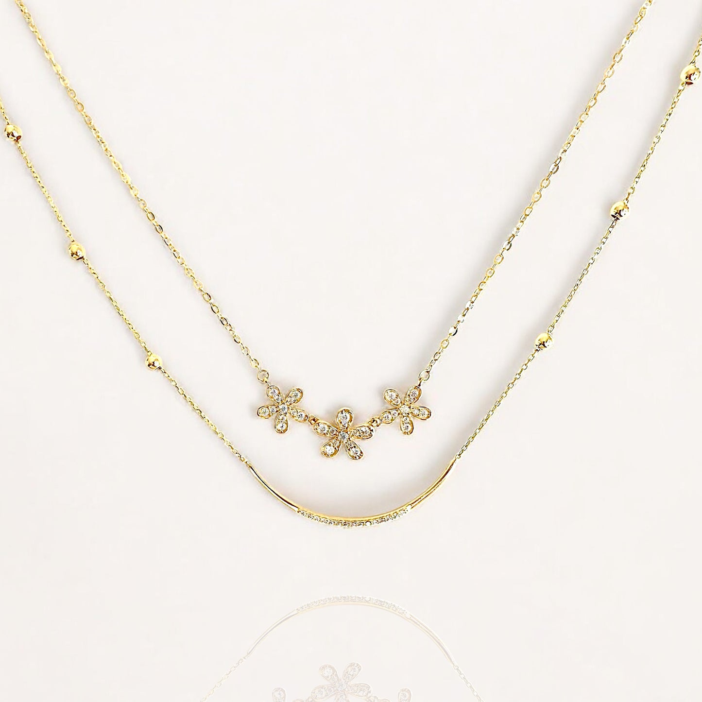 14K Gold U-Bar Pendant Necklace