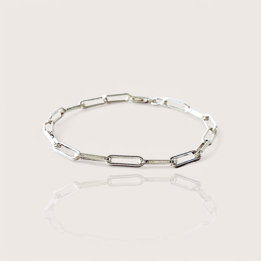 Sterling Silver Paperclip Chain Bracelet - 12mm