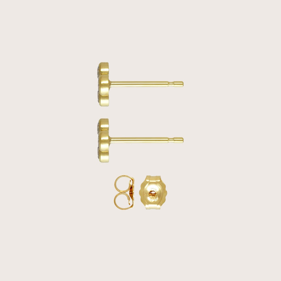 Trio Bezel Cluster Earrings