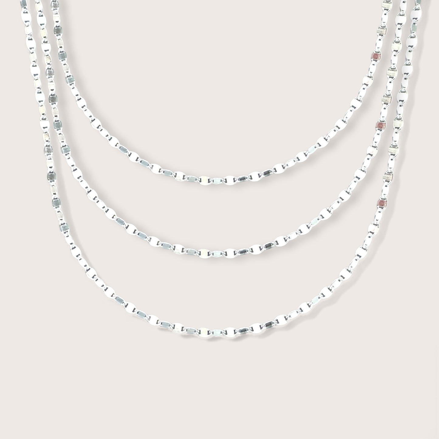 Silver Mirror Link Valentino Chain Necklace