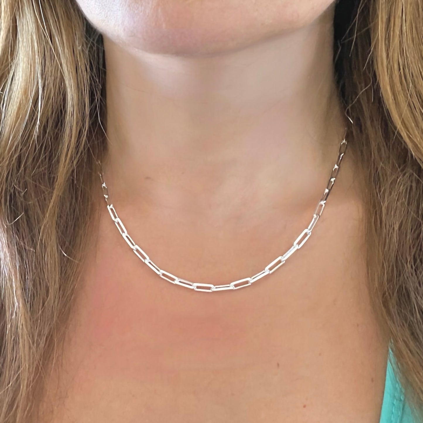 Sterling Silver Paperclip Chain Necklaces- Mini, Small, Medium & Large Link Widths