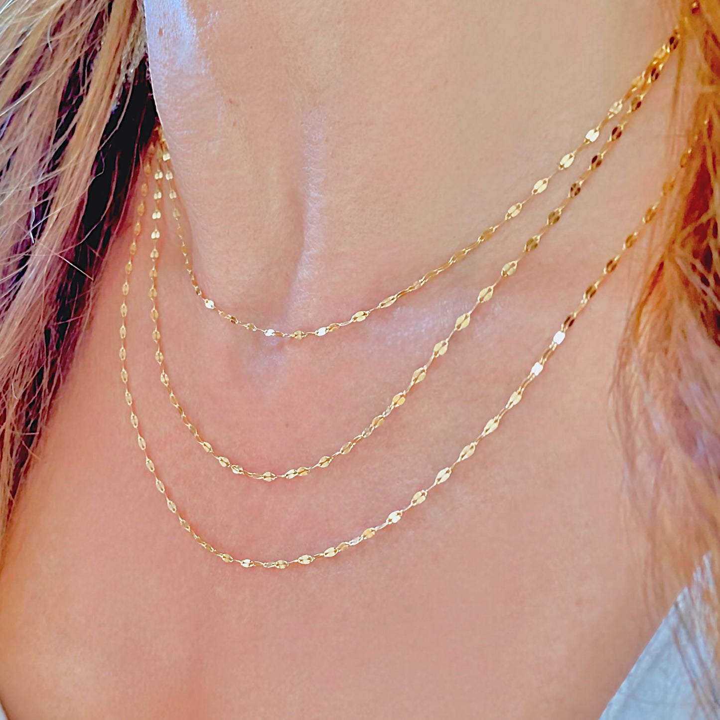 Gold Mirror Valentino Chain Necklace