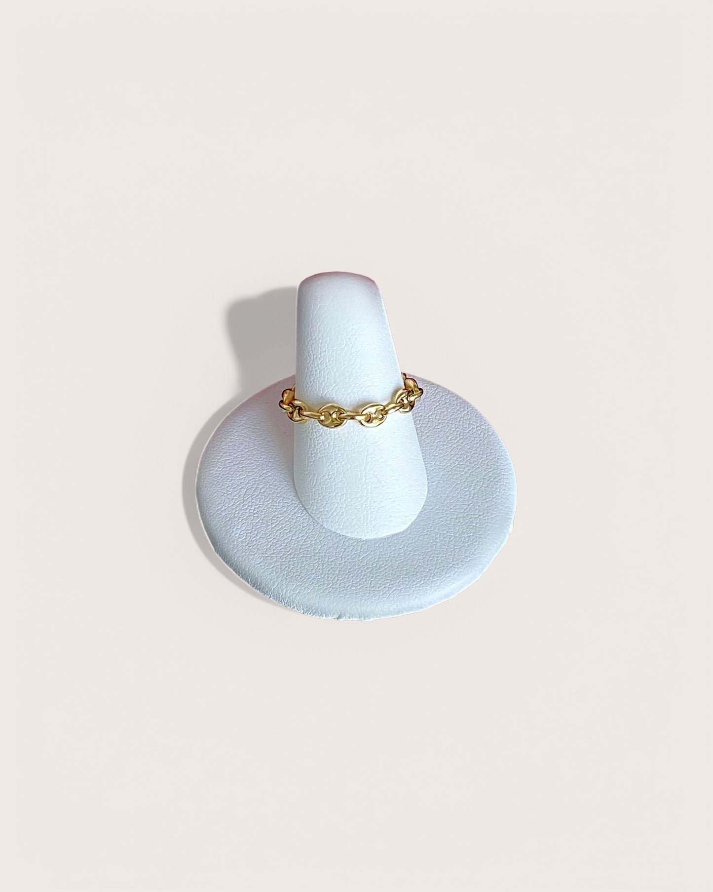 14K Solid Gold Puffed Mariner Chain Rings - Size 5 - 10 US