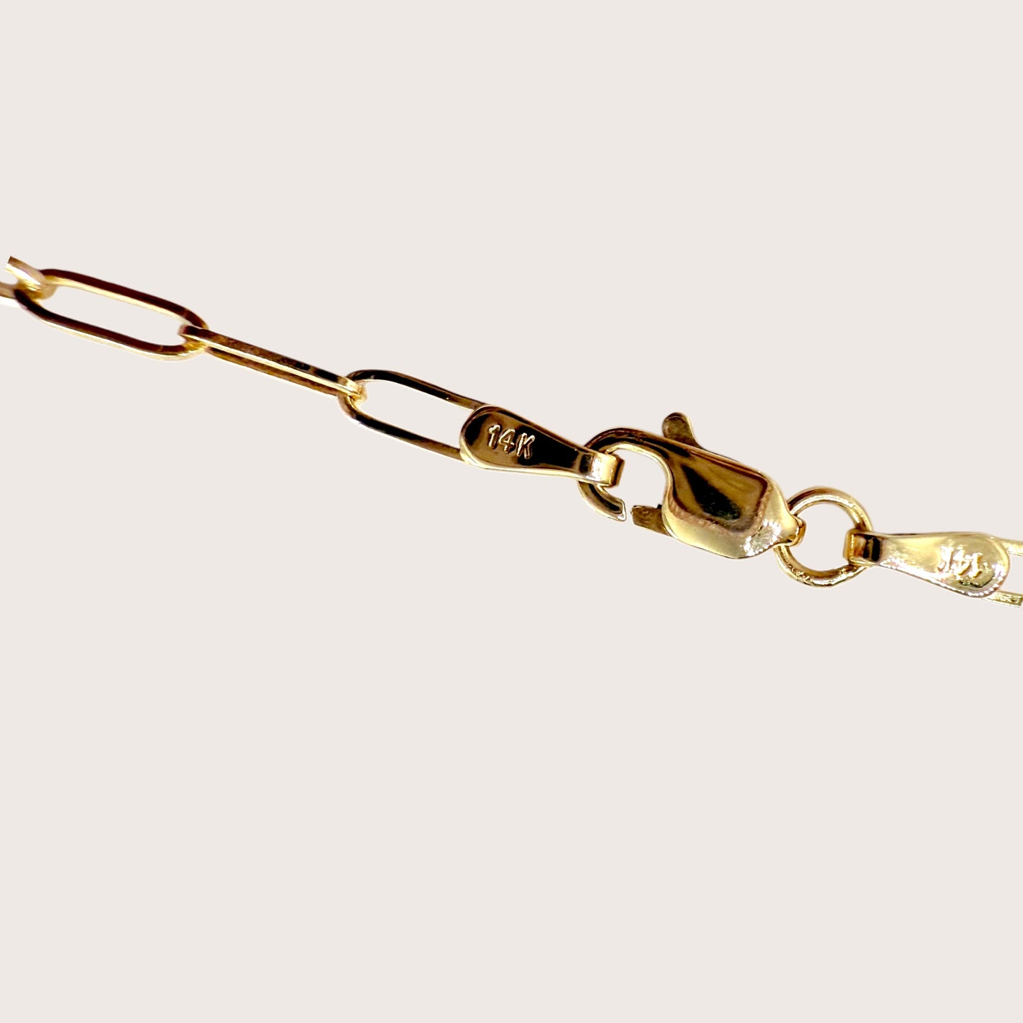 14K Gold Paperclip Bracelet - Small Link