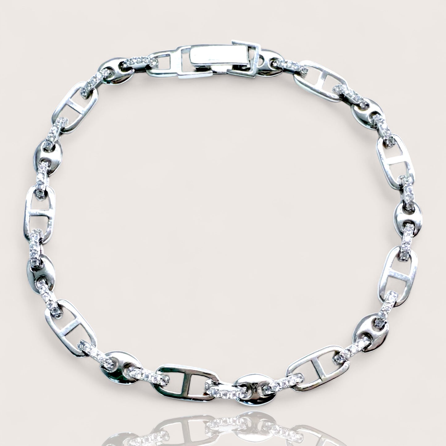 Diamond Mariner Anchor Link Bracelet