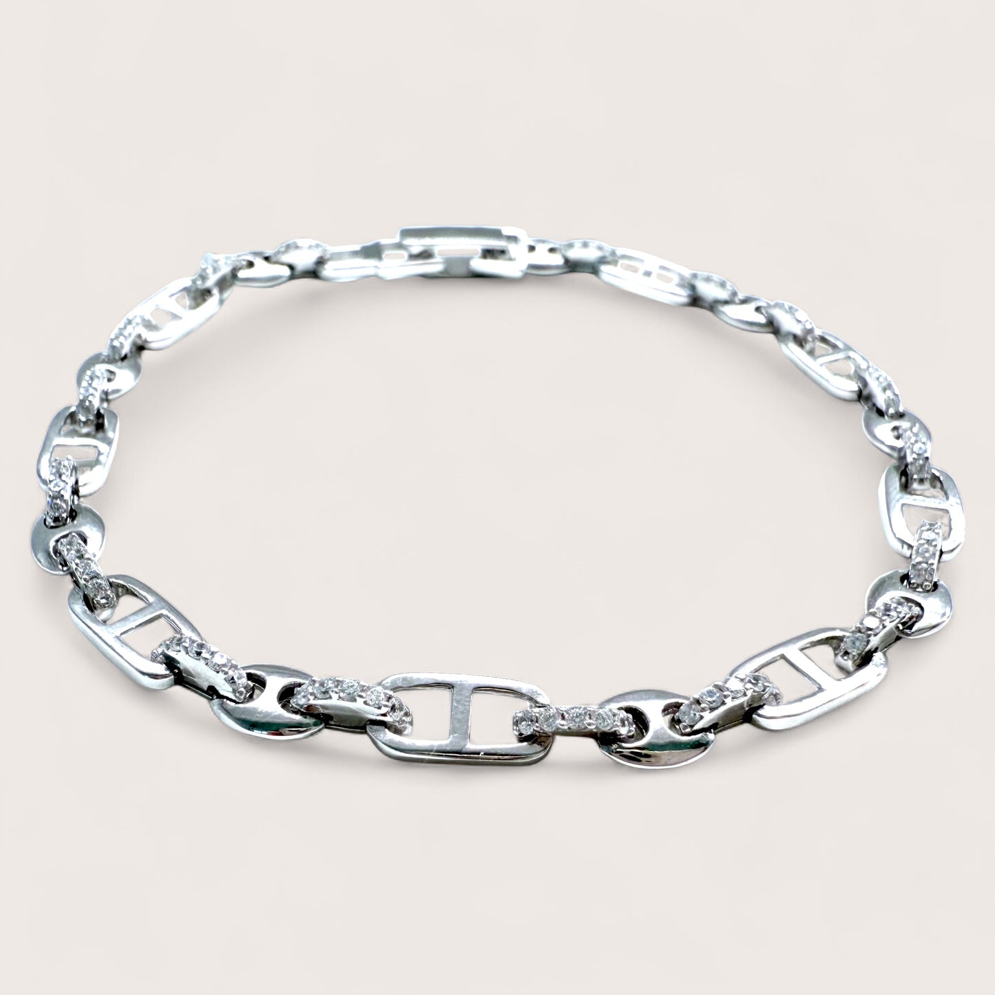 Diamond Mariner Anchor Link Bracelet