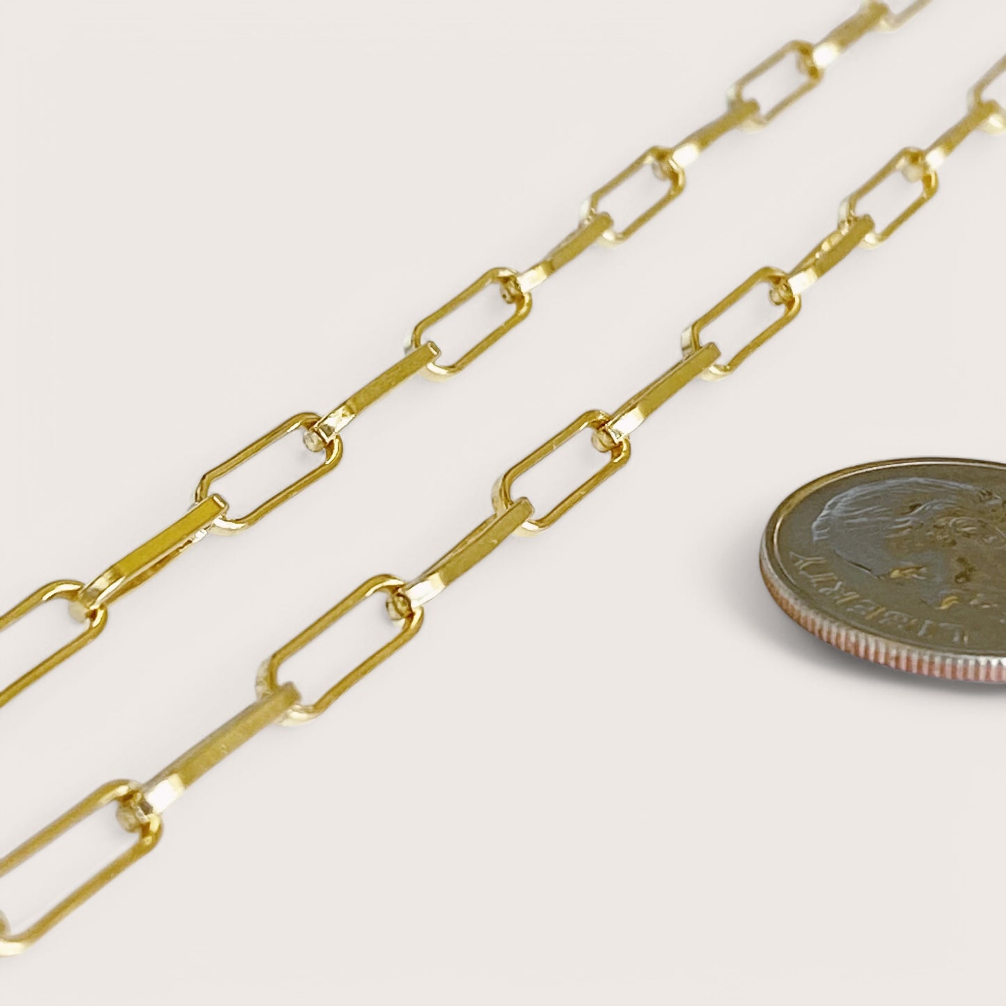 Gold Paperclip Bracelet - Small Link