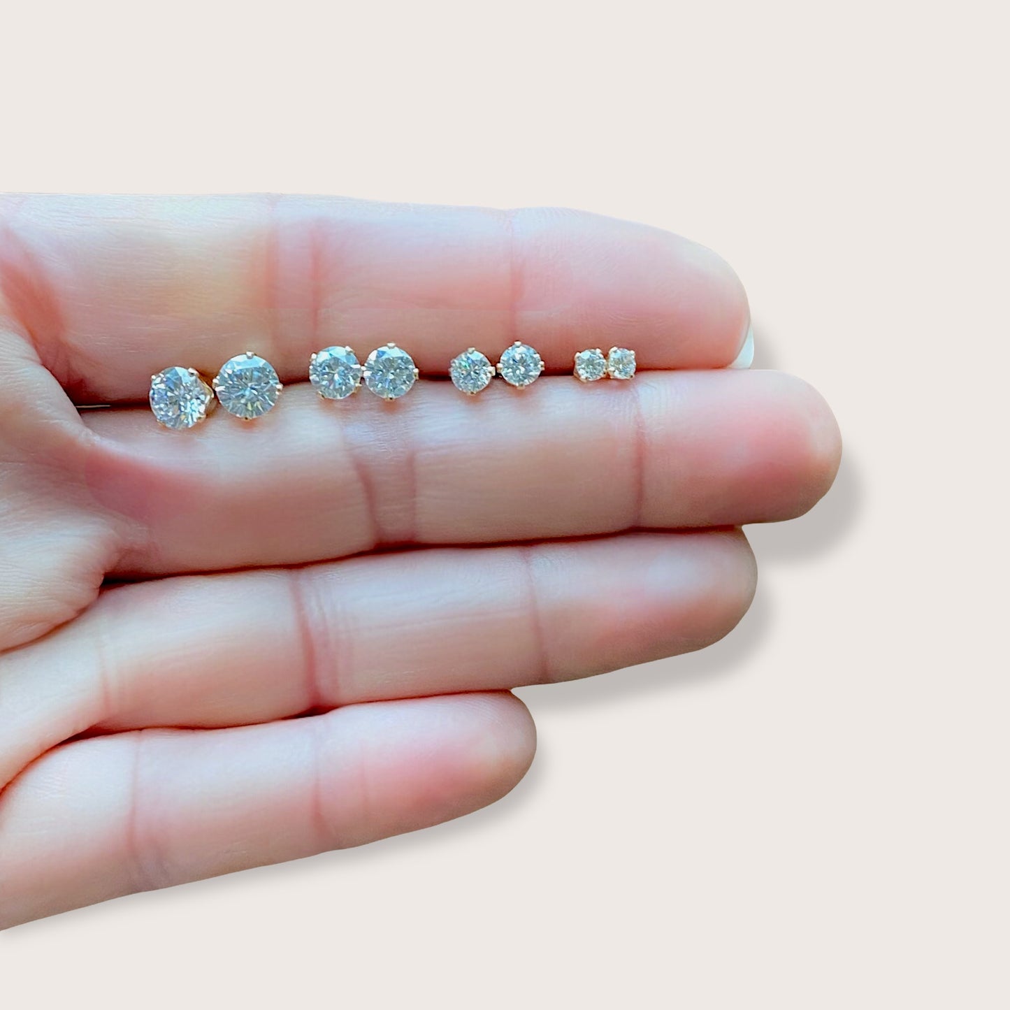 Gold CZ Stud Earrings