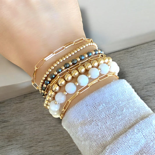 Gold Paperclip Bracelet - Small Link