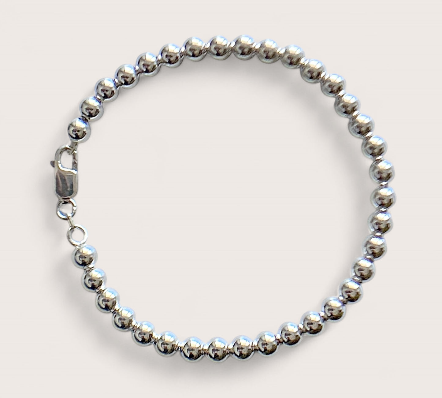 Silver Bead Chain Bracelets - 5mm, 6mm, 8mm