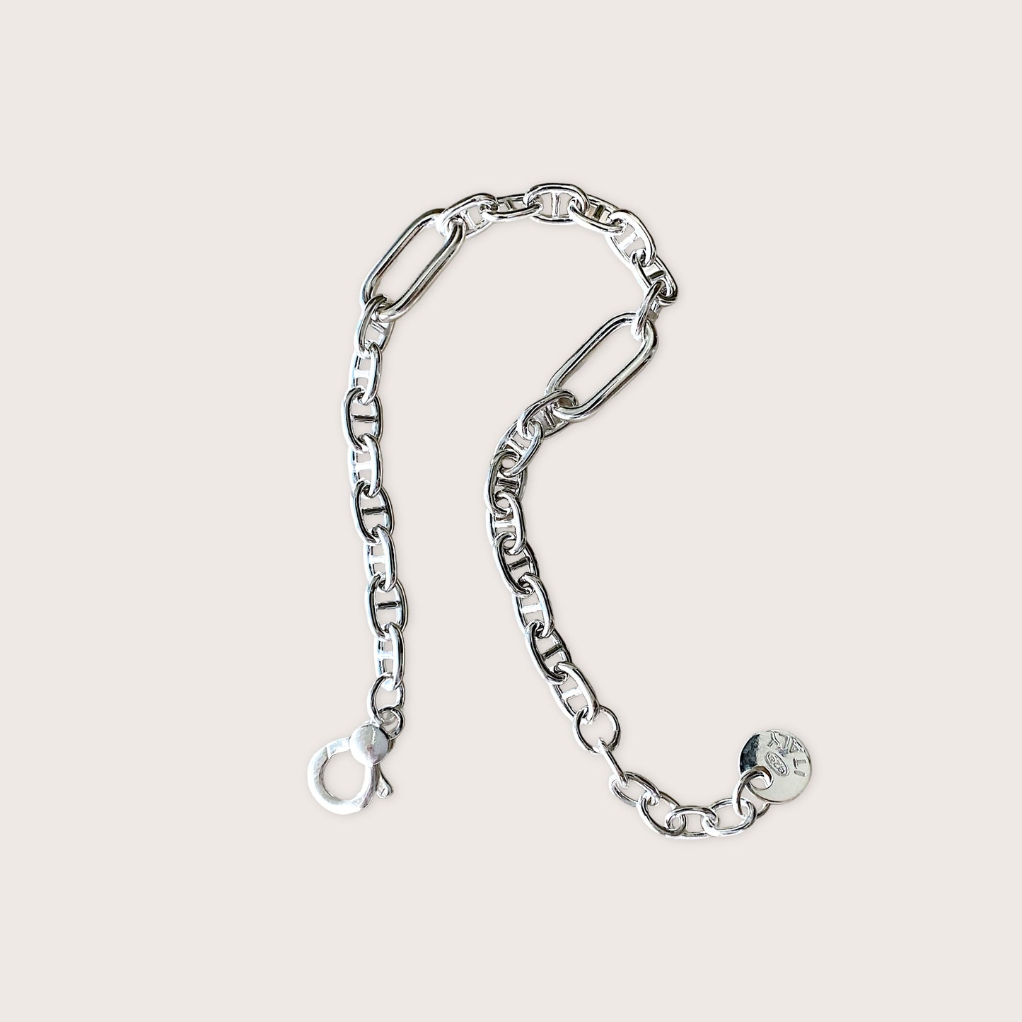 Silver Anchor Mariner Link Bracelet