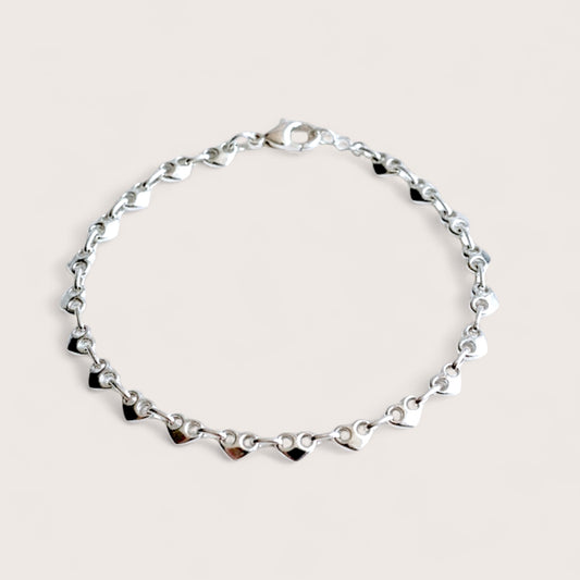 Sterling Silver bracelet Mariner Heart Shape Bracelet with a lobster clasp