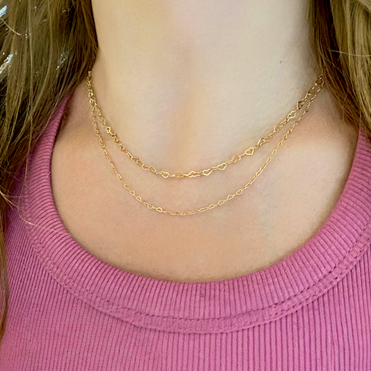 14K Gold-Filled Heart Chain Necklace