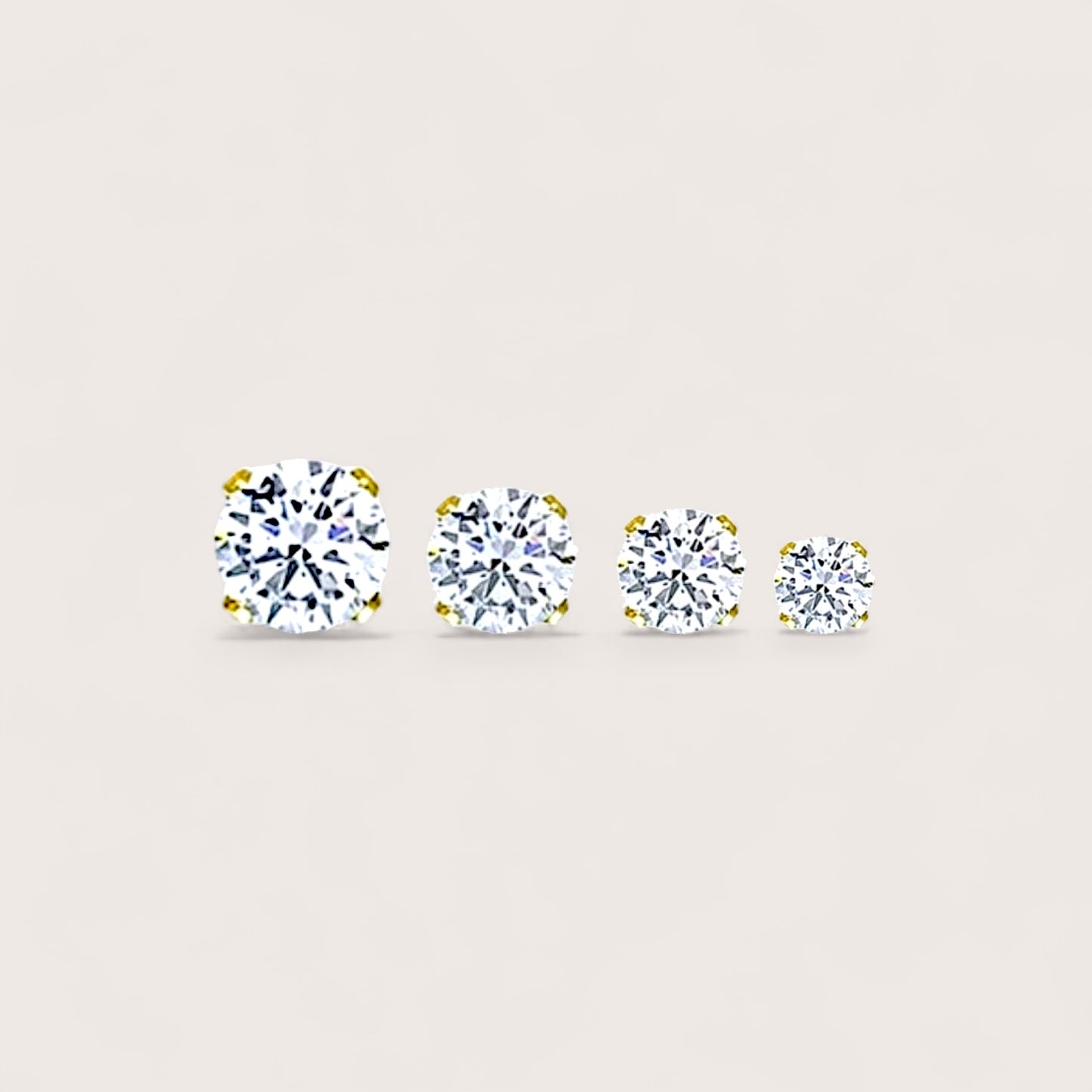 Gold CZ Stud Earrings