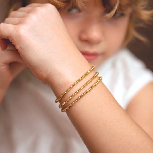 Kids 2mm Gold Bead Bracelet
