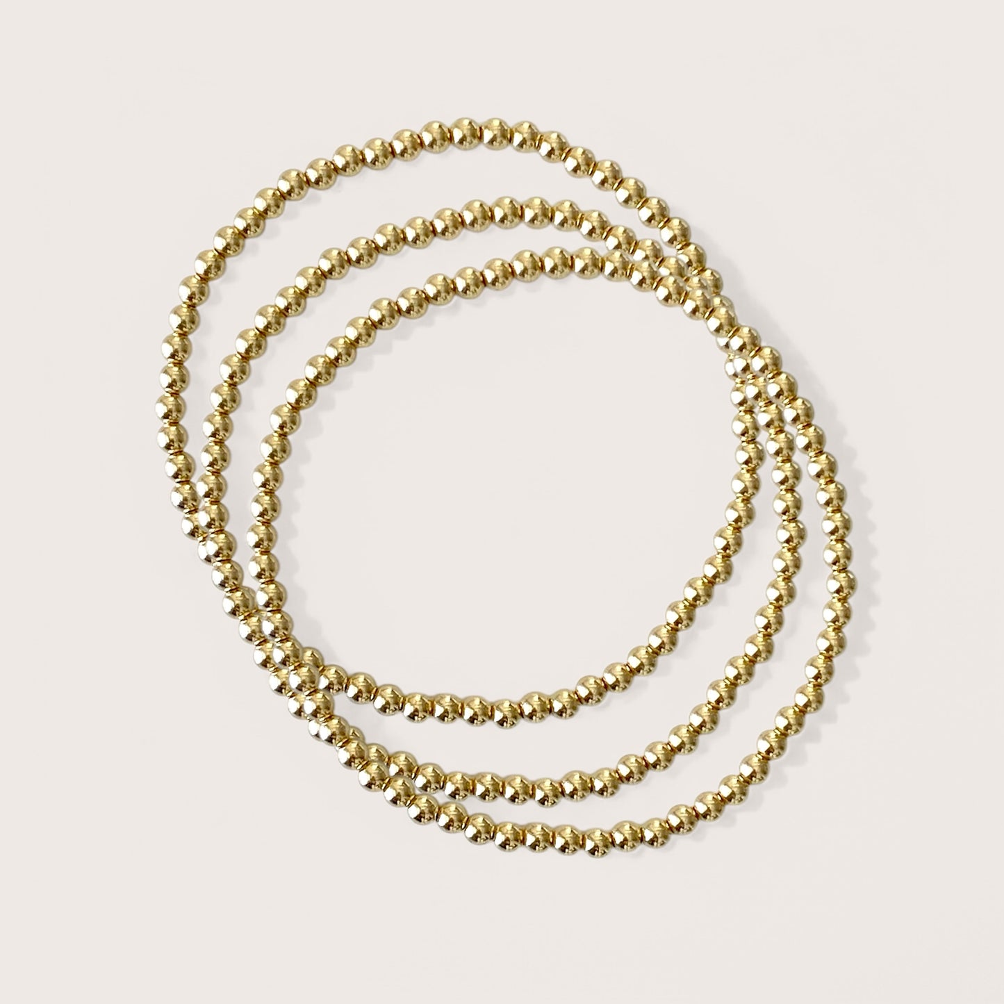 3mm Gold Beaded Bracelet