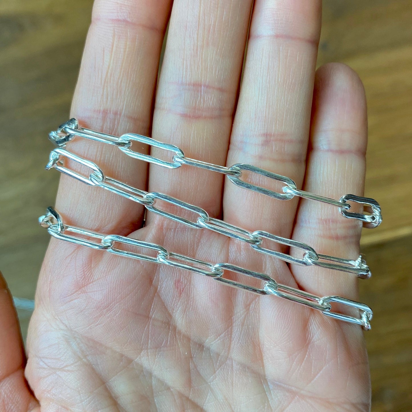Chunky Silver Paperclip Bracelet