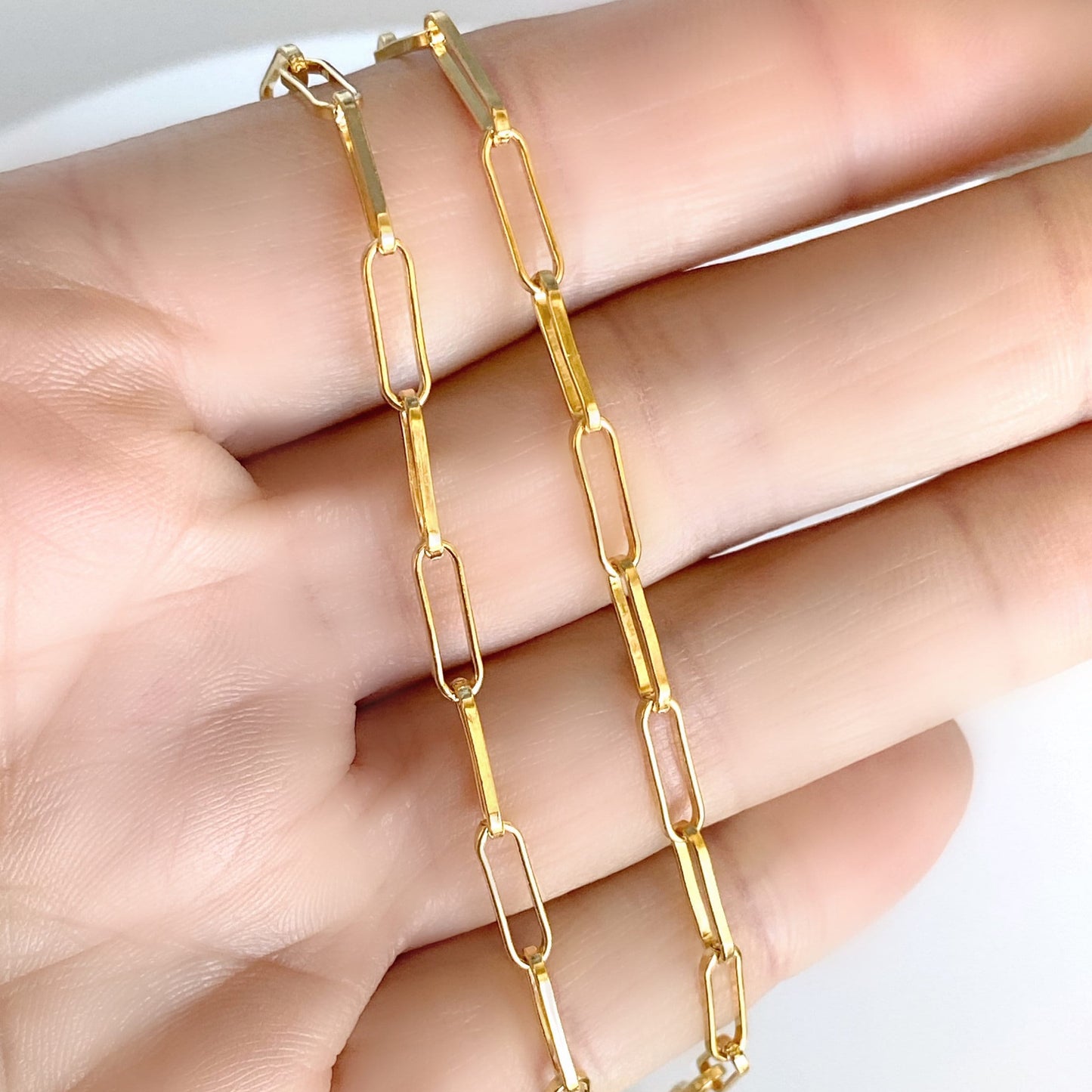 Gold Paperclip Bracelet - Small Link