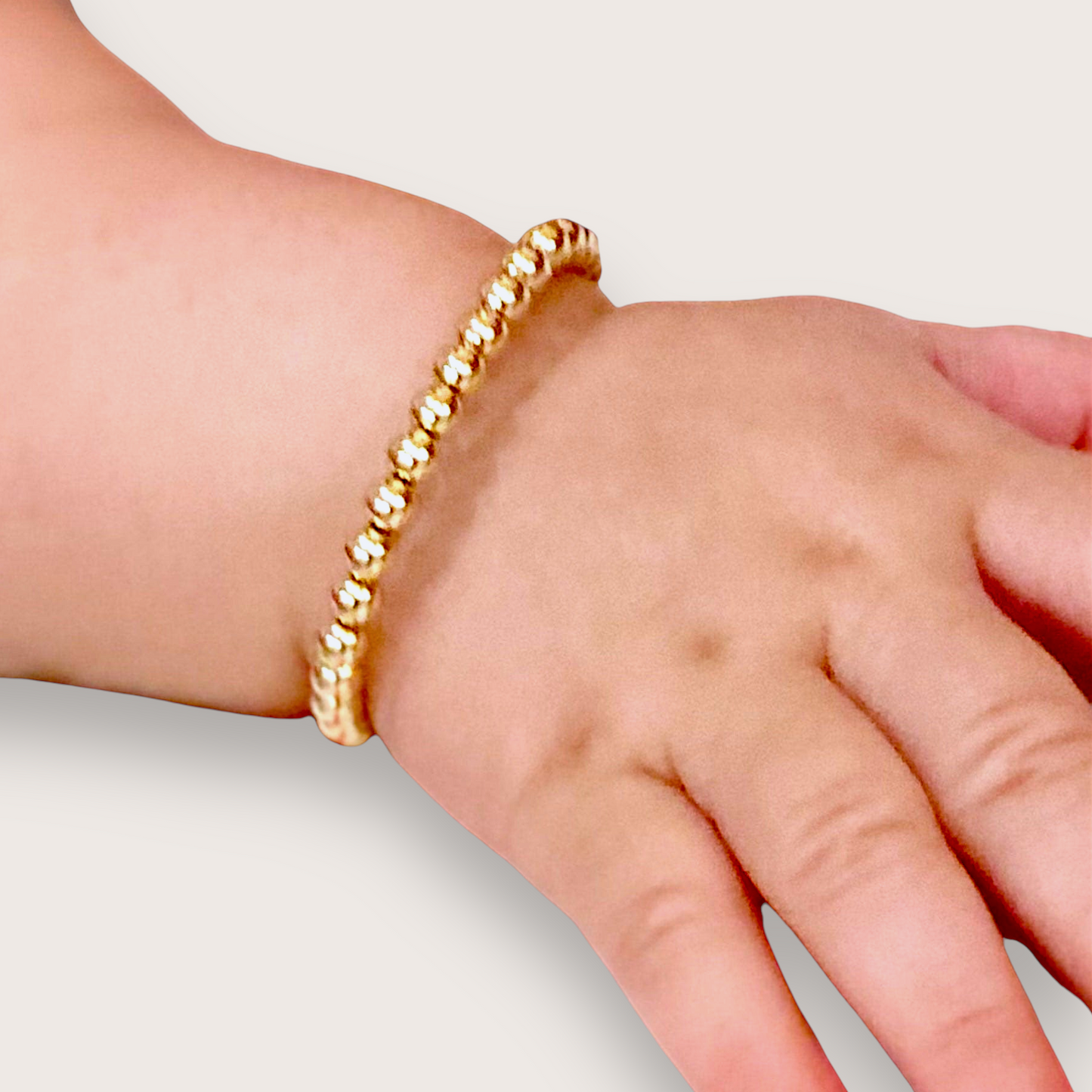 Kids 4mm Gold Beaded Bracelet