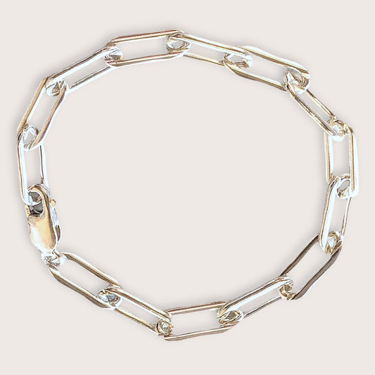 Chunky Silver Paperclip Bracelet