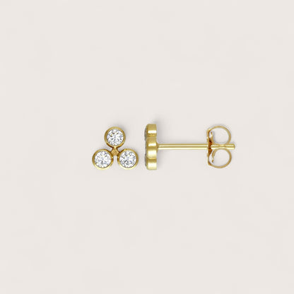 Trio Bezel Cluster Earrings