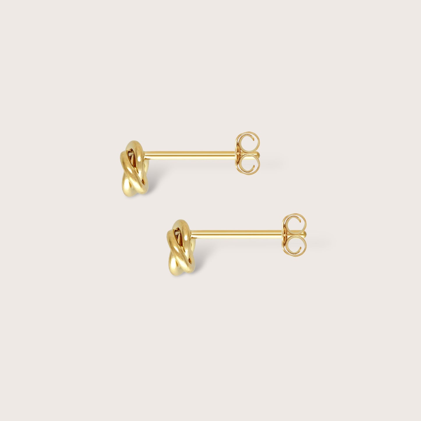 6mm 14K gold filled love knot stud earrings by Ashley Nicole Jewelry, dispatched from CA, USA.