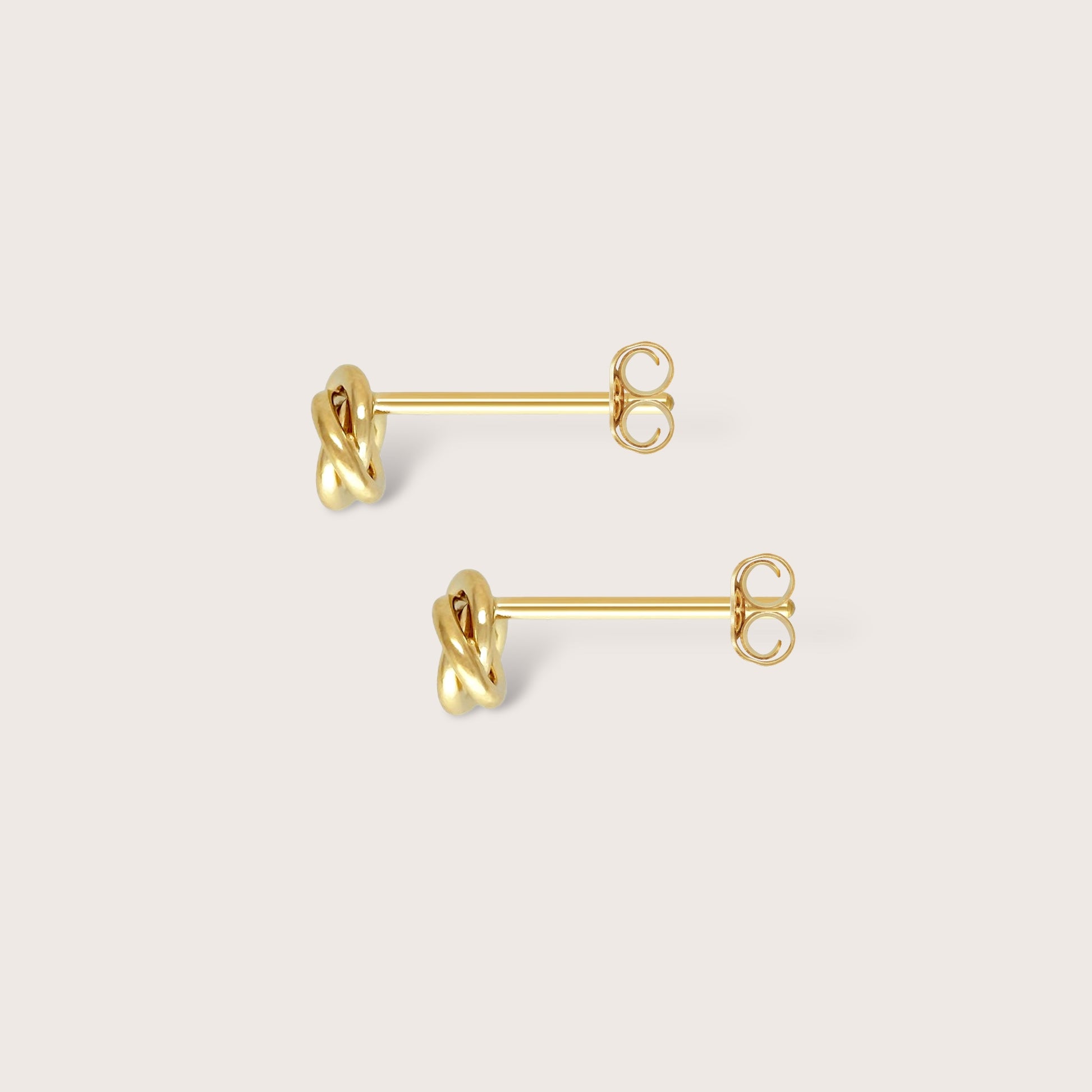 6mm 14K gold filled love knot stud earrings by Ashley Nicole Jewelry, dispatched from CA, USA.