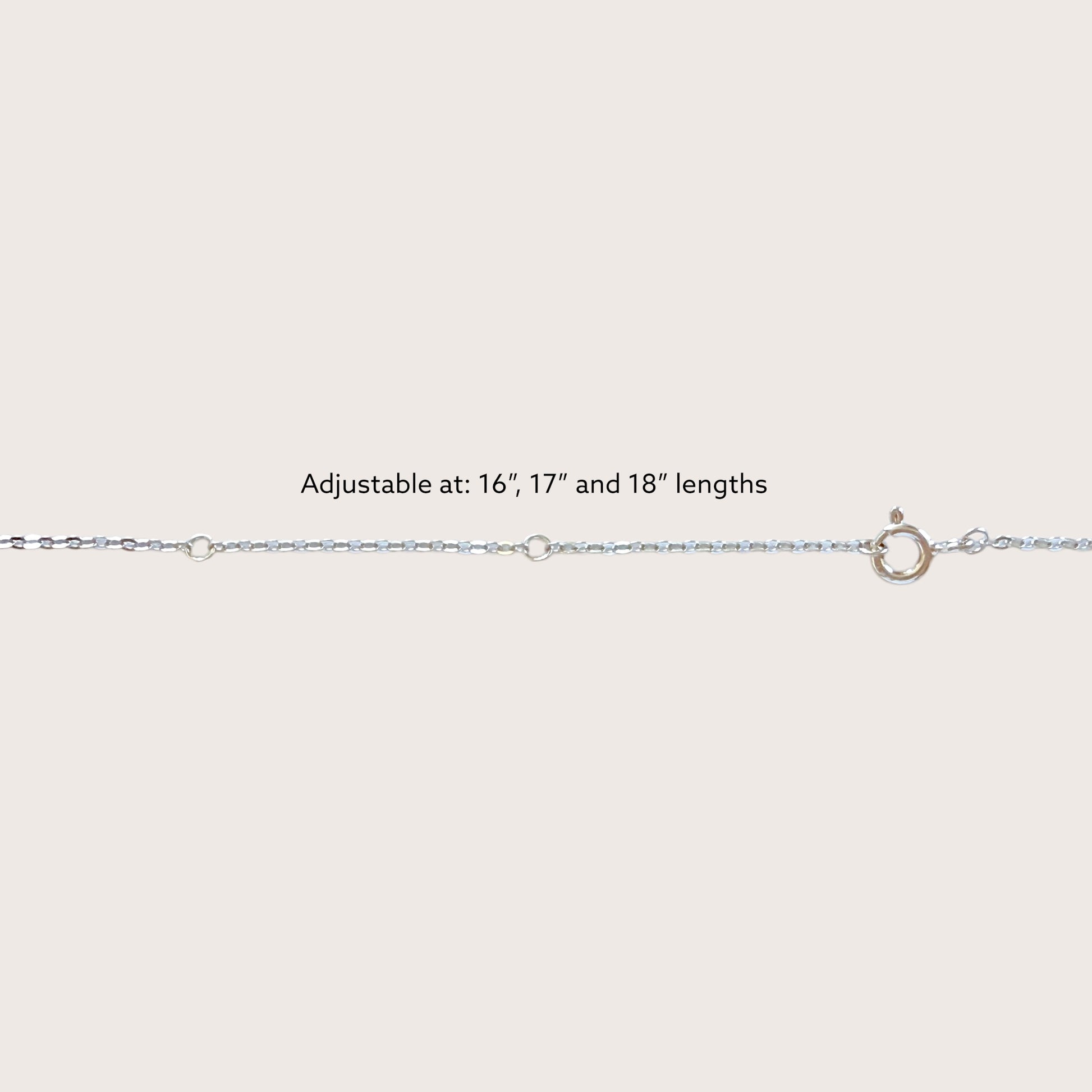 Adjustable 16–18 inch sterling silver chain