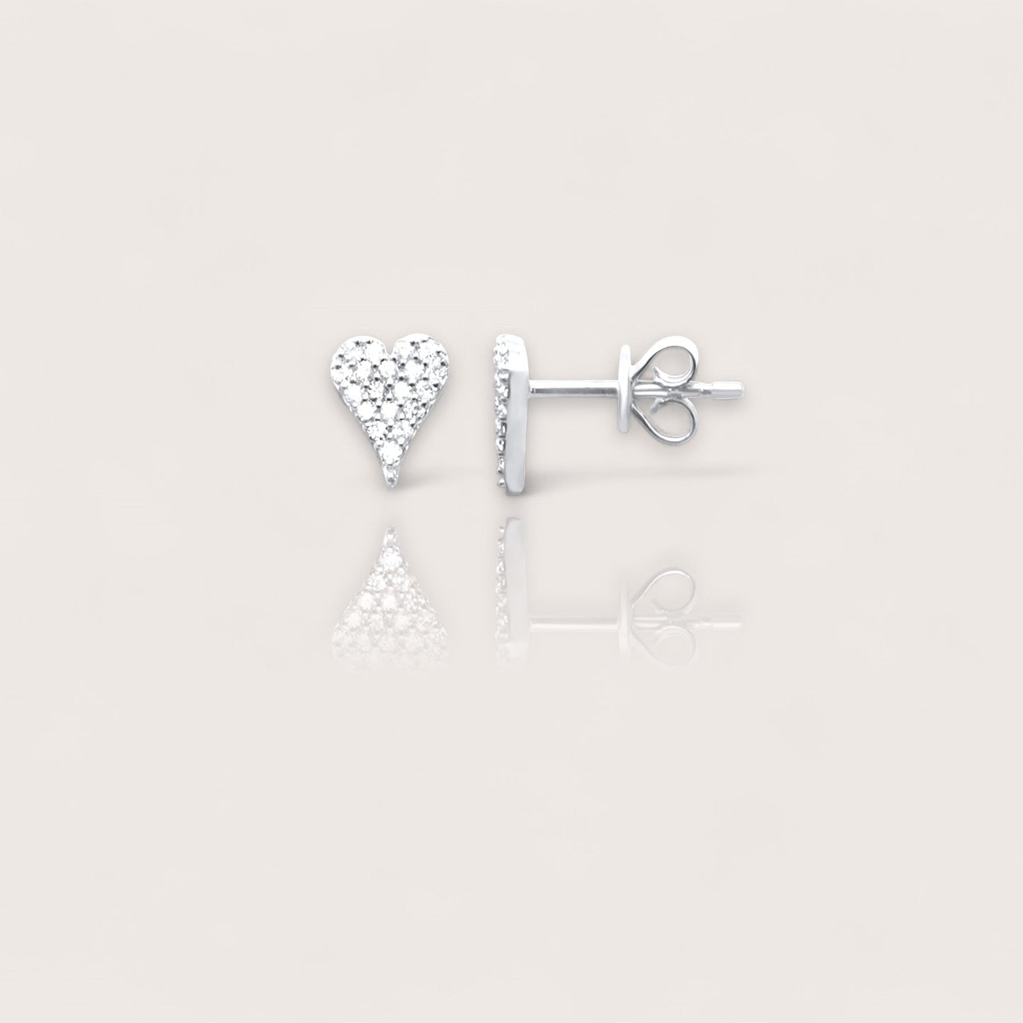 14K Gold Diamond Heart Earrings