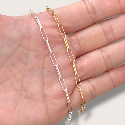 Silver Paperclip Bracelet - 12mm