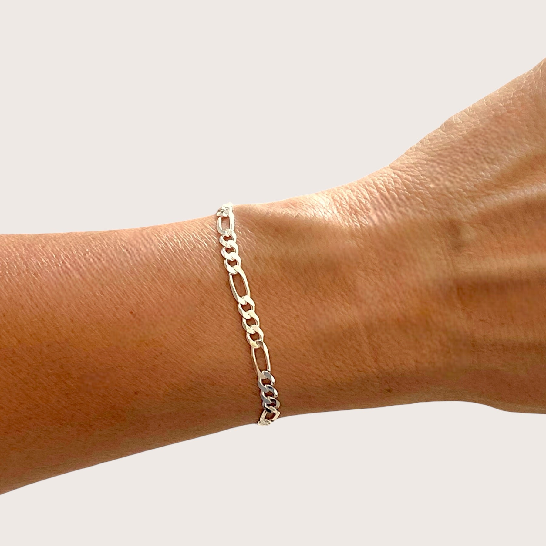 Sterling Silver 3MM Italian Oval Bead Ball Strand Chain Bracelet Made In Italy Size - 8 Inches - 1J9L5C - Foto 10