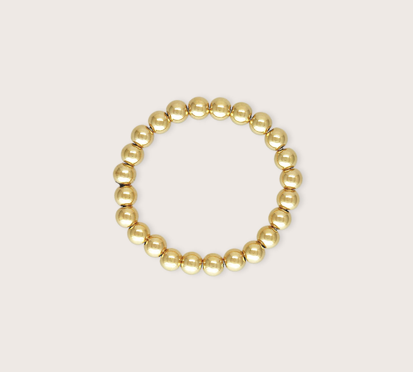 Close up of 3mm Gold Beaded Stretch Fit Ring