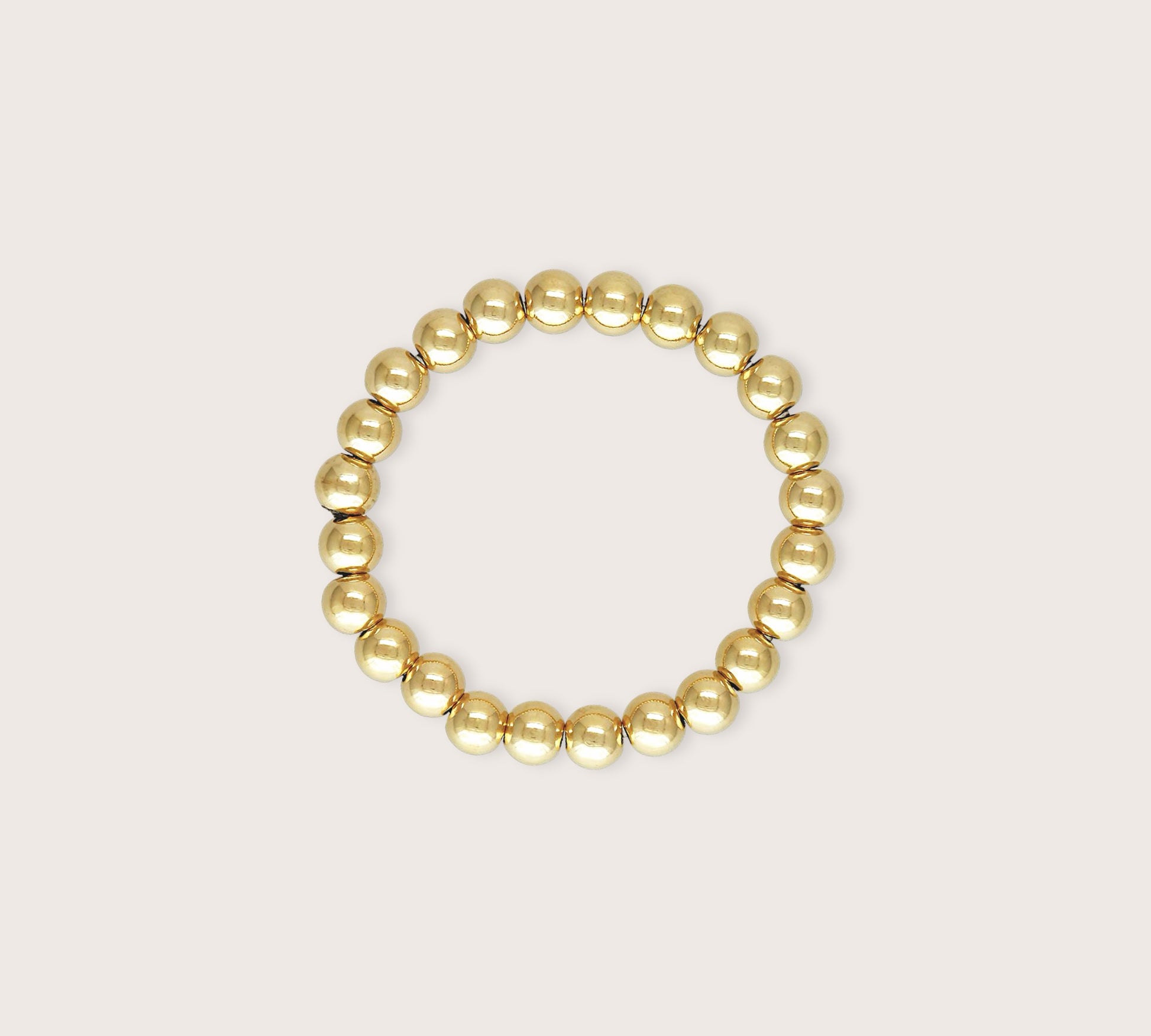 Close up of 3mm Gold Beaded Stretch Fit Ring