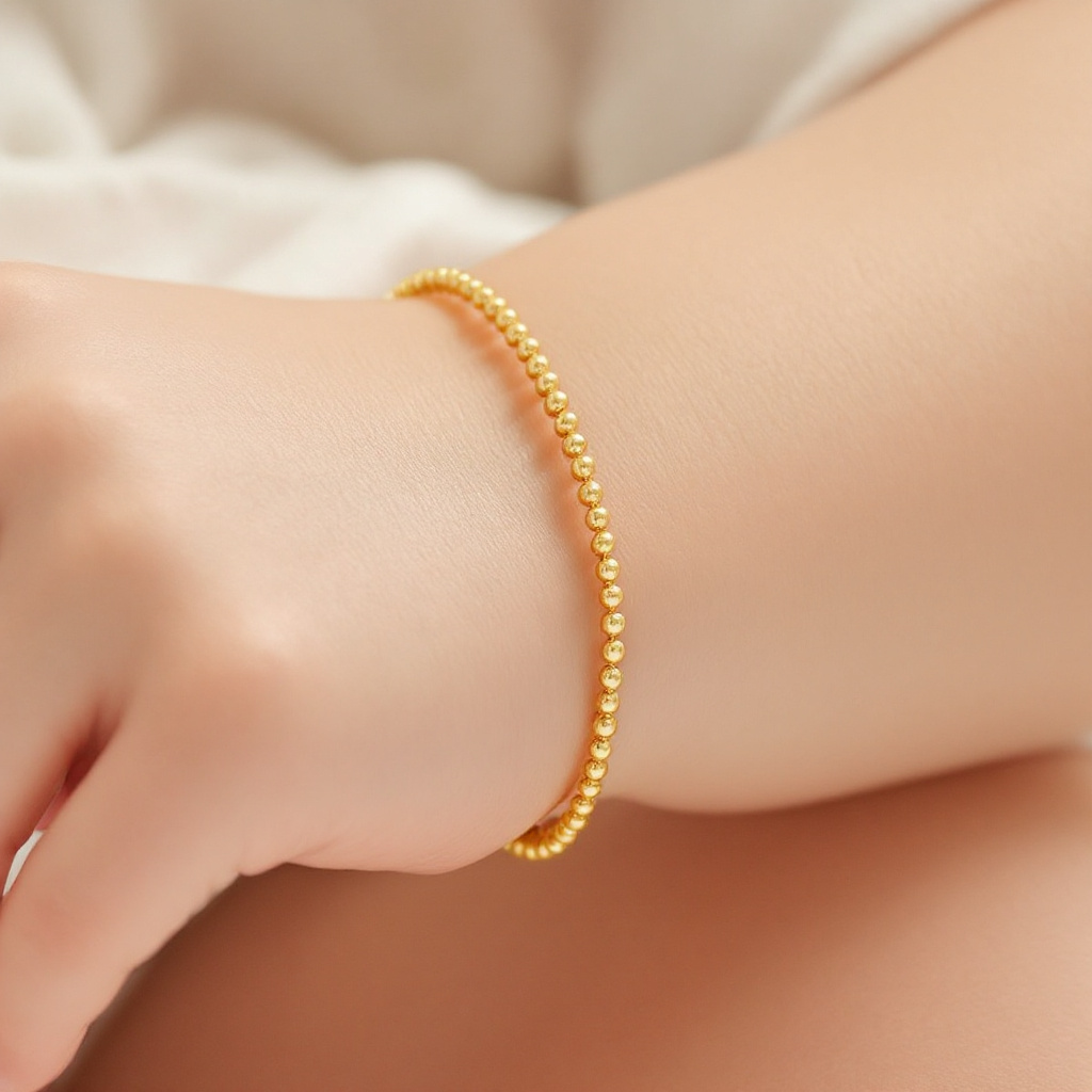 Kids 2mm Gold Bead Bracelet