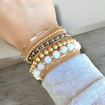 Gold Paperclip Bracelet - Small Link