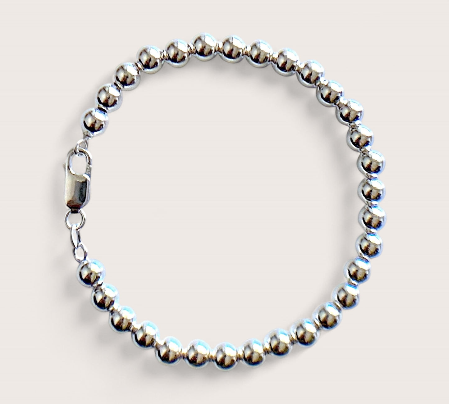 Silver Bead Chain Bracelets - 5mm, 6mm, 8mm