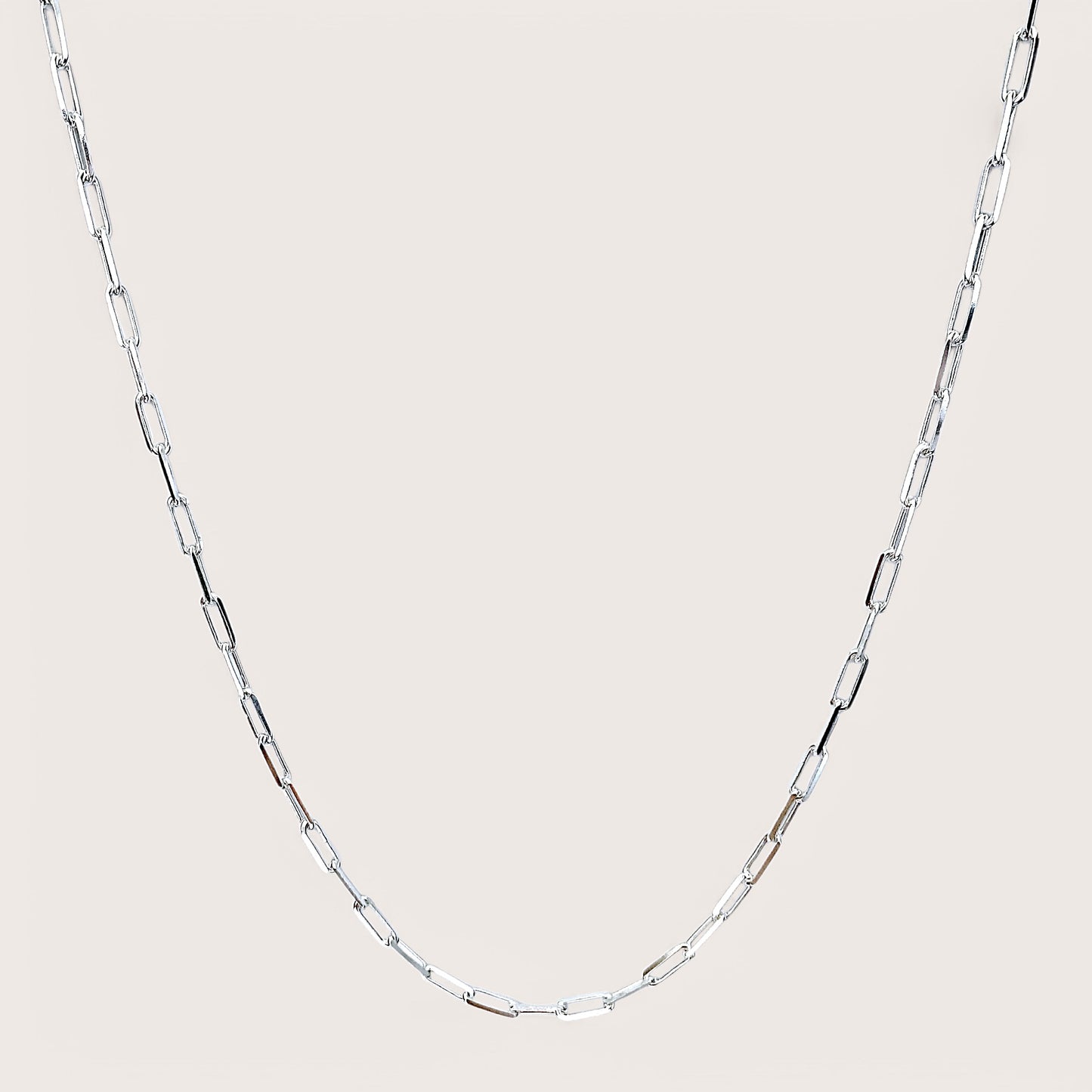 Chunky Sterling Silver Paperclip Necklace