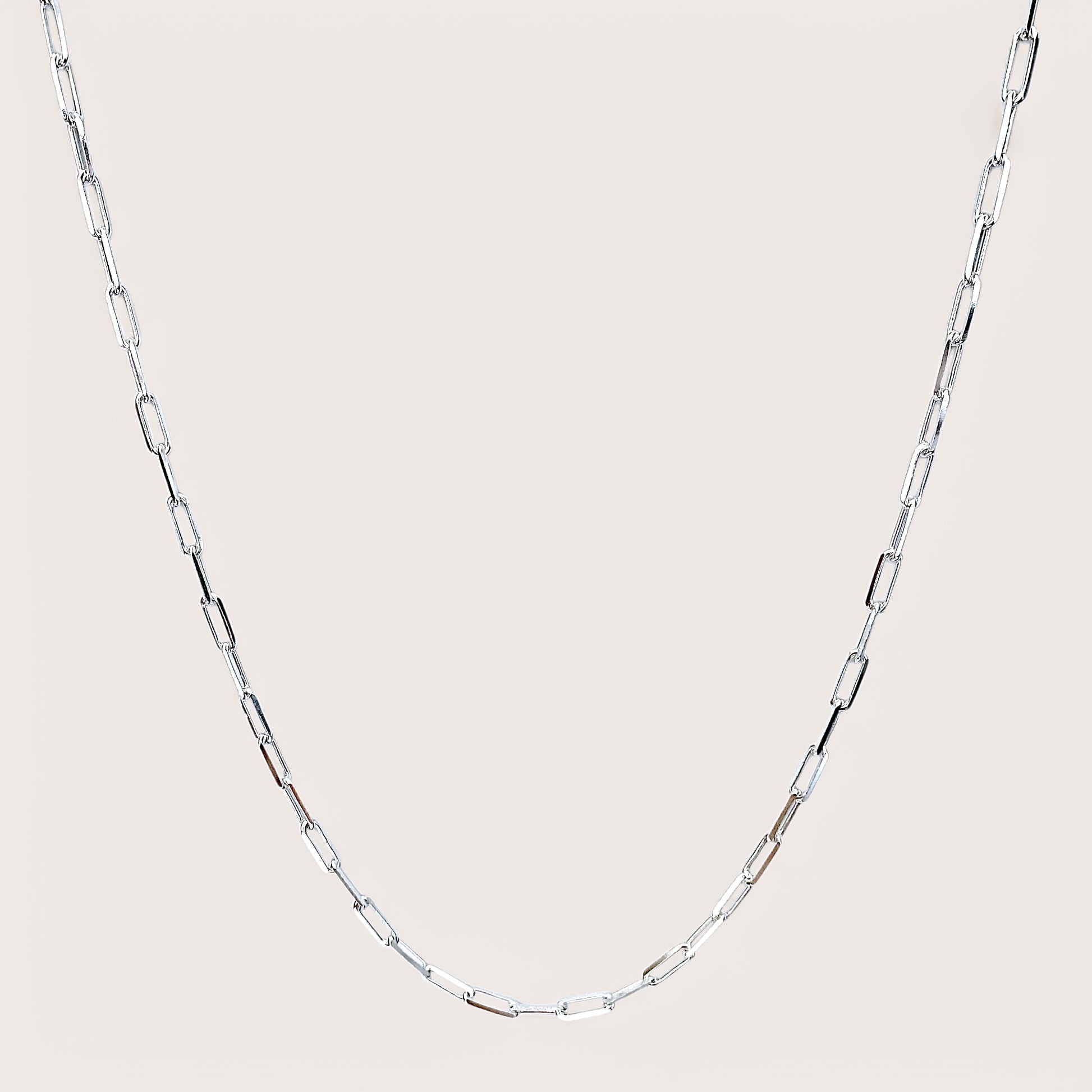 Chunky Sterling Silver Paperclip Necklace