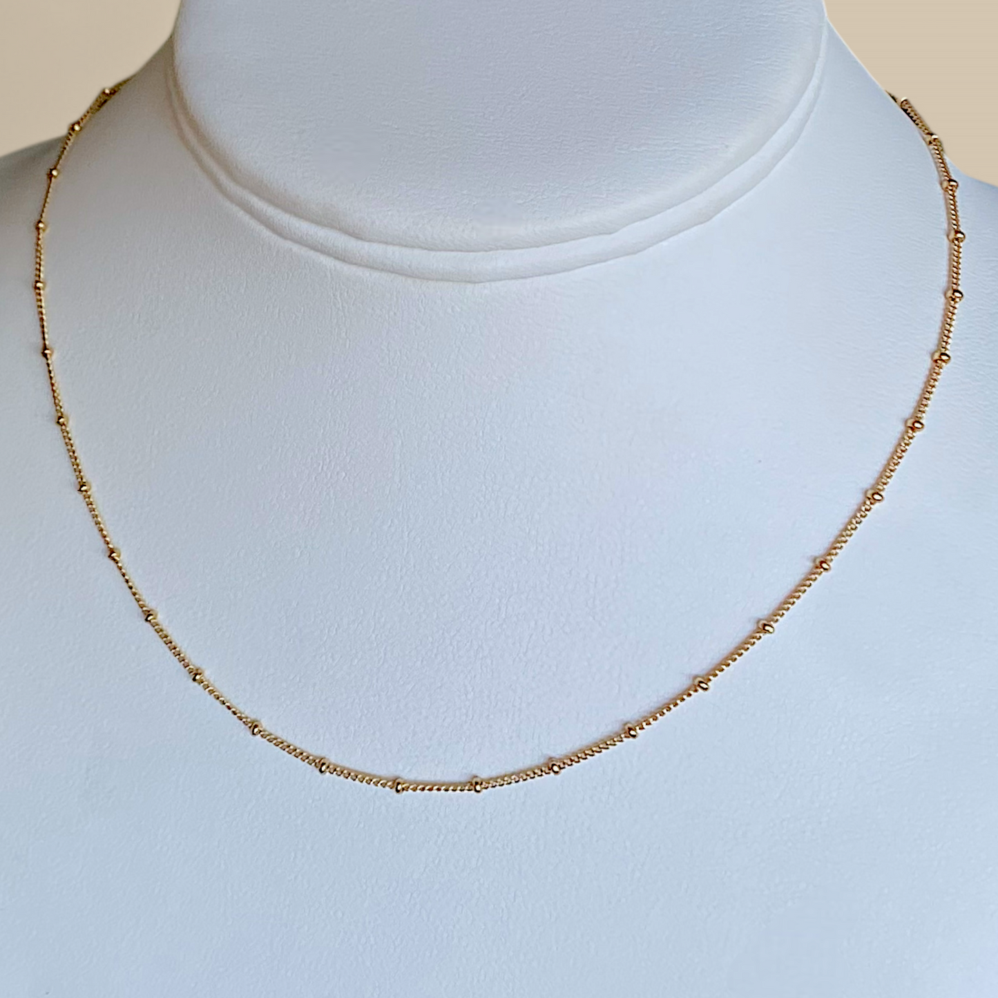14K Gold Filled Beaded Satellite Necklace