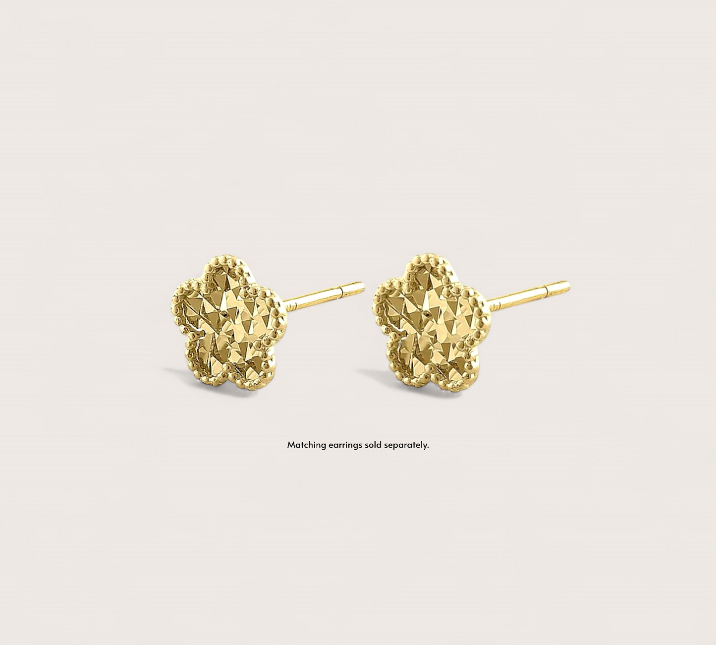 Sparkling 14K Gold Clover Pendant