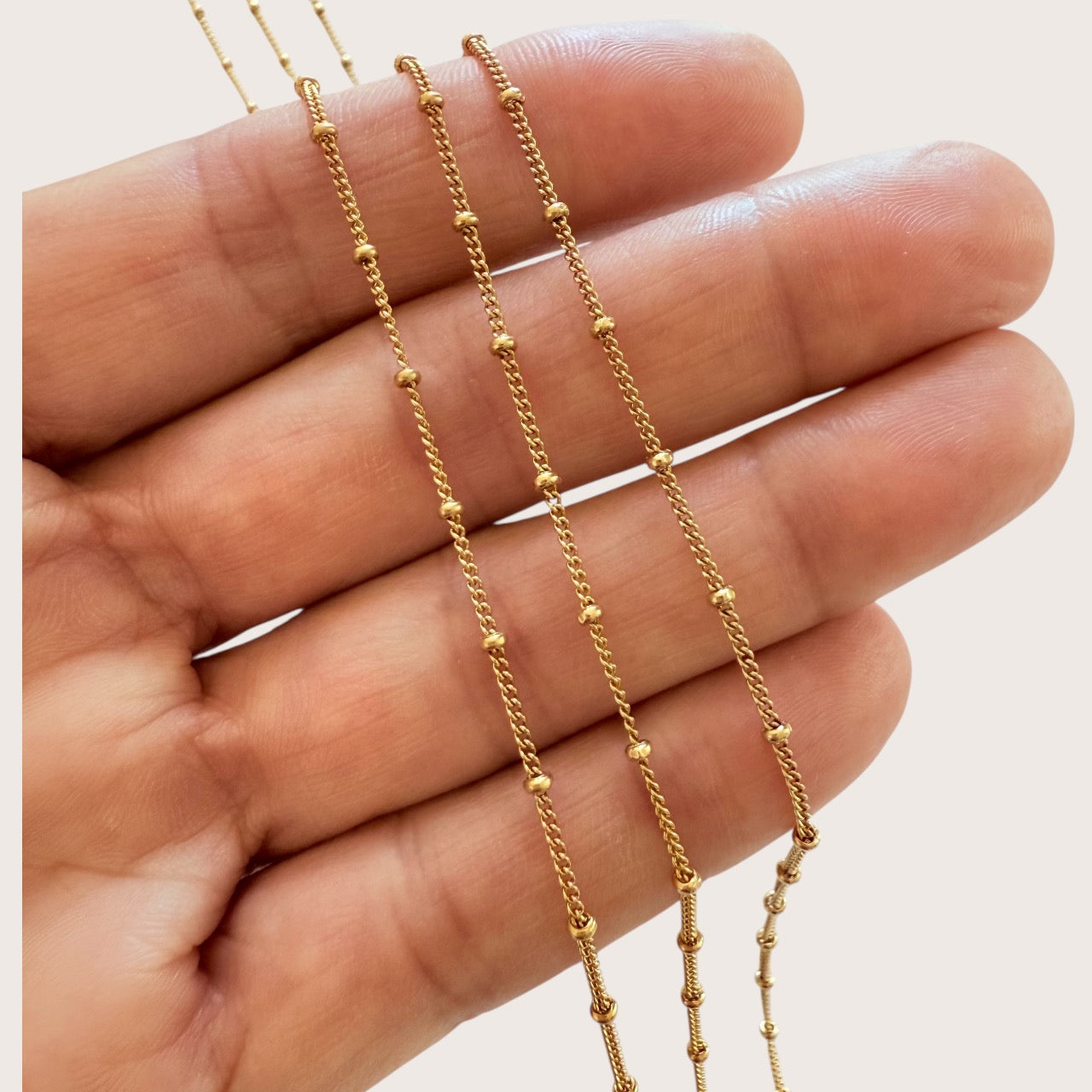 14K Gold Filled Beaded Satellite Necklace