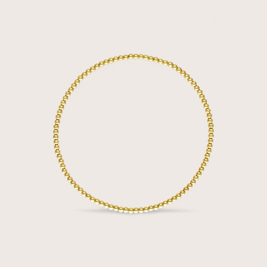 Give your little one the gift of style with our dainty 2mm Gold Bead Baby Bracelet. These custom-sized bracelets are made with high-quality, hypoallergenic materials, ensuring that they are safe for sensitive skin. Plus, the non-tarnishing gold beads and stretch fit make it easy to put on and take off. Ethically sourced and tested for quality, your baby will be the trendiest kid on the block.*
