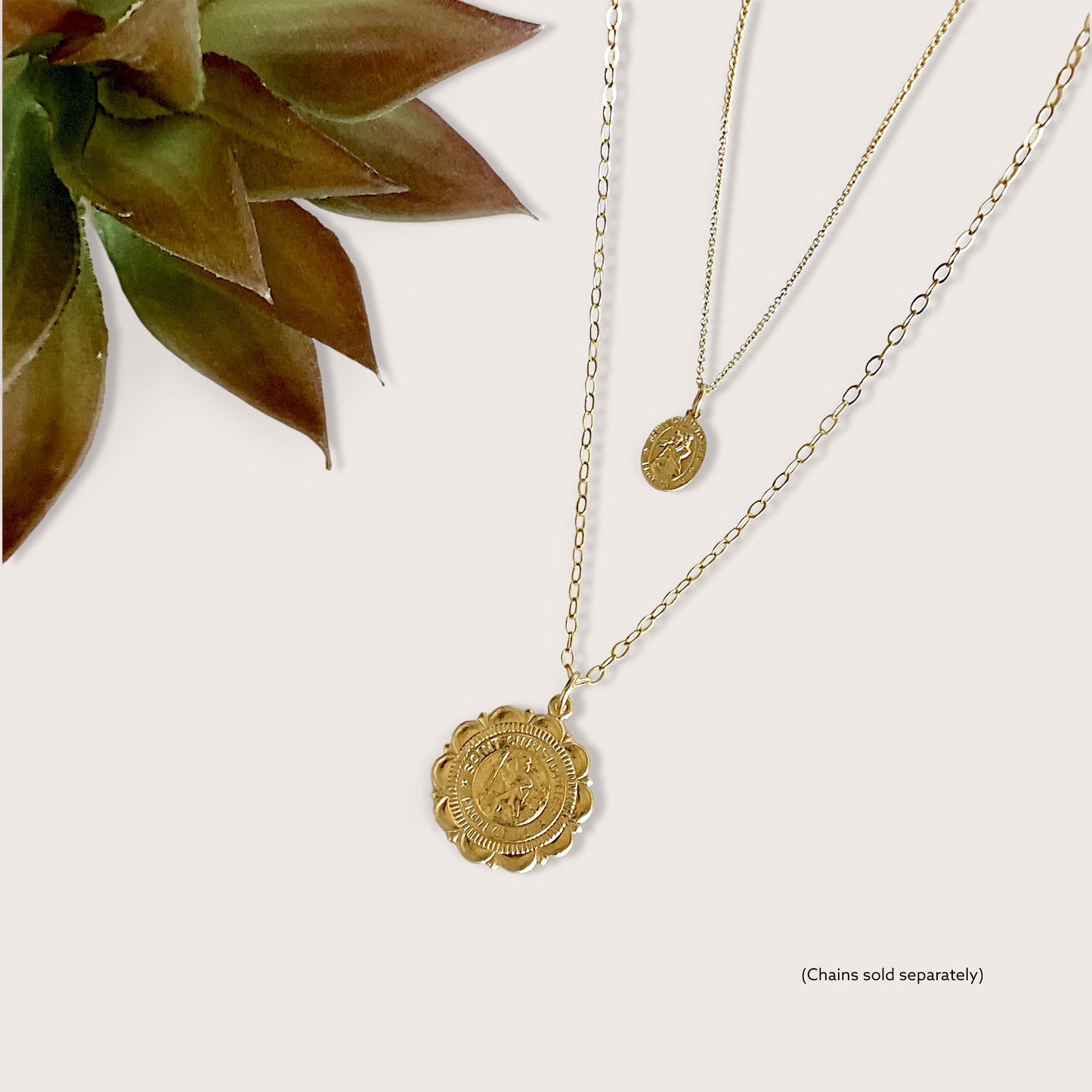 Gold Saint Christopher Pendant Medals