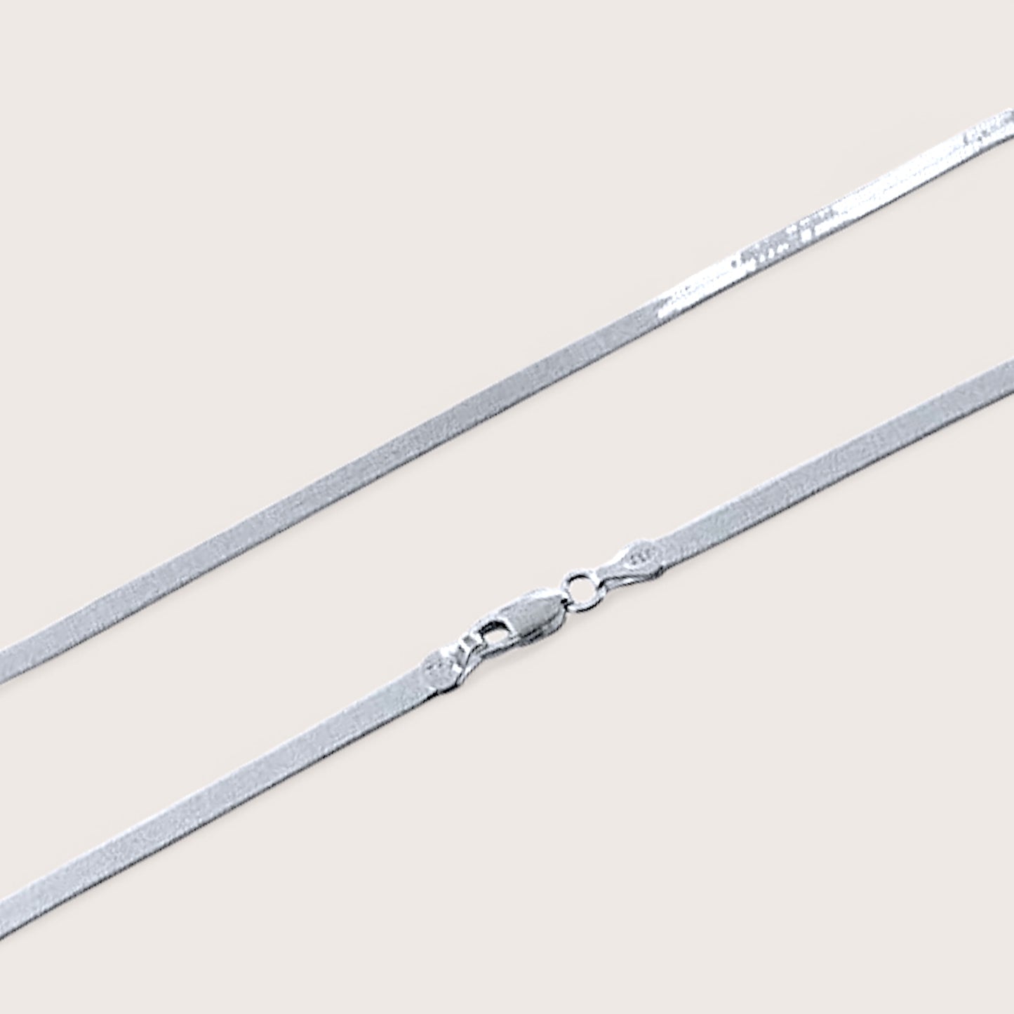 Silver Herringbone Chain Necklace