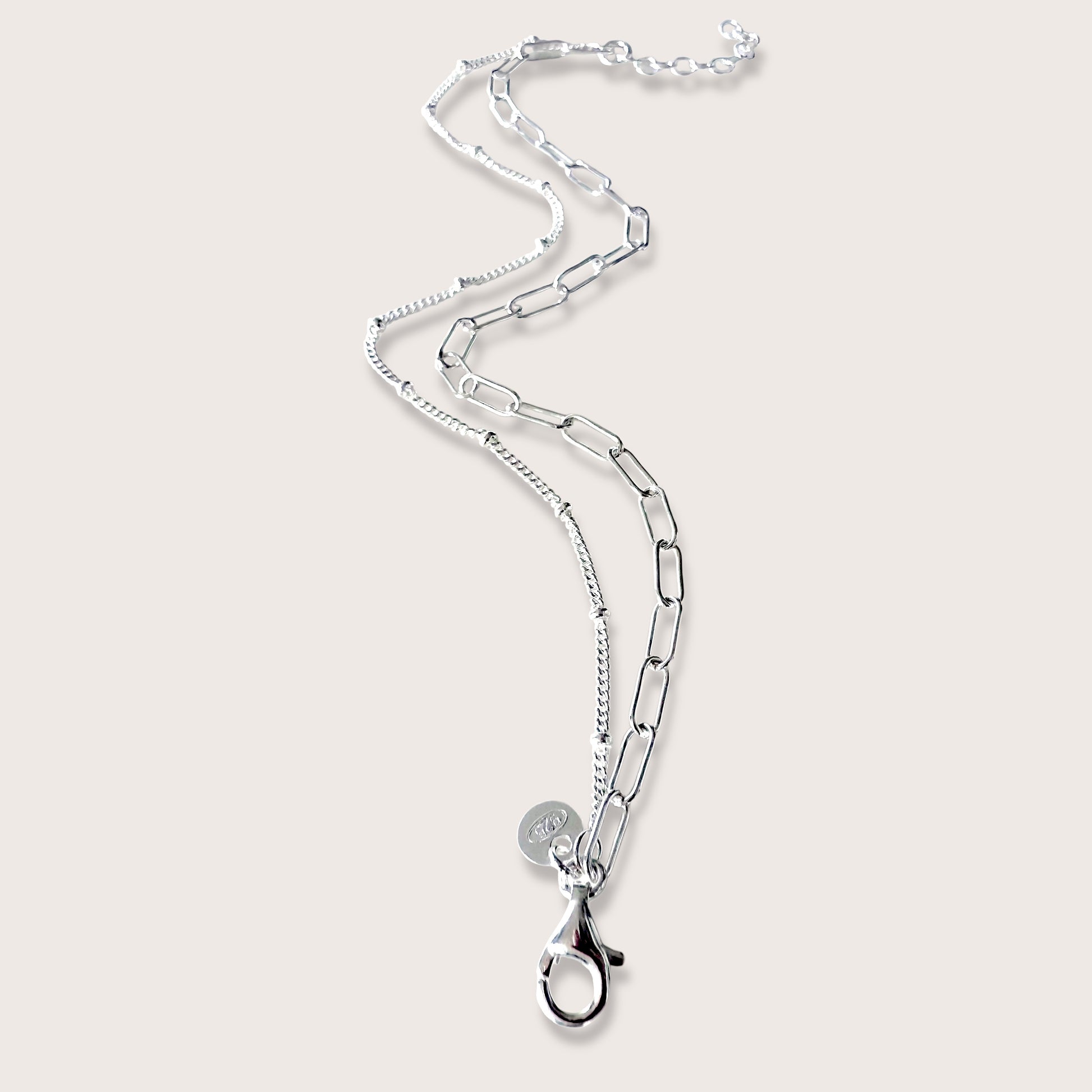 Adjustable 925 silver layered bracelet for women